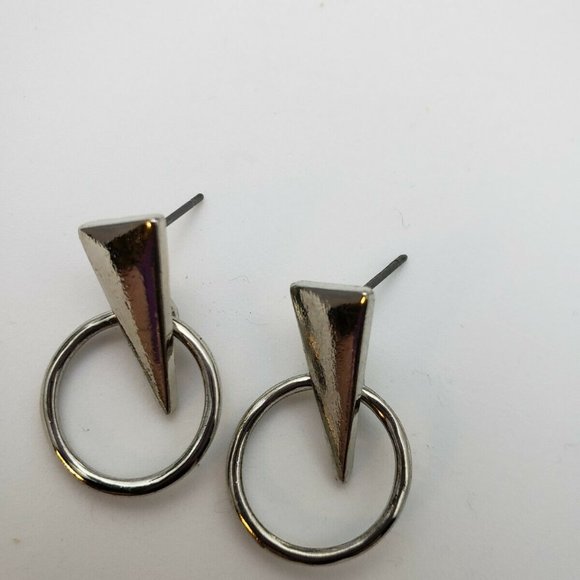 NWT Steve Madden Geometric Shape Dark Silver Tone - Picture 4 of 4